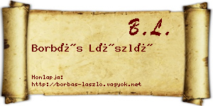 Borbás László névjegykártya